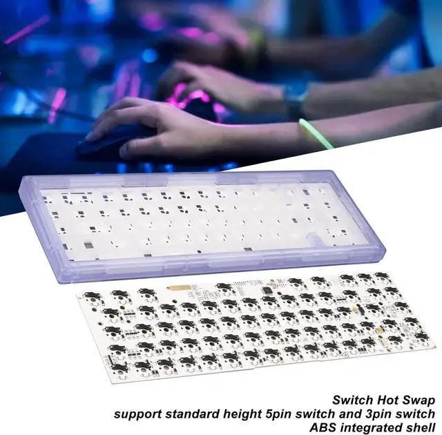 Alt view image 6 of 7 - DIY Mechanical Keyboard Kit, 67 Keys Wired Custom Gaming Keyboard, Switch Hot Swap RGB Backlit, Widely Compatible with Win 11, OS X, ABS Shell High Hardness (Purple)