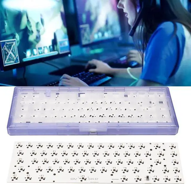 Alt view image 4 of 7 - DIY Mechanical Keyboard Kit, 67 Keys Wired Switch Modular Mechanical Keyboard Switch Hot Swap RGB Backlit High Hardness Custom Gaming Keyboard Support 5pin 3pin(Purple)