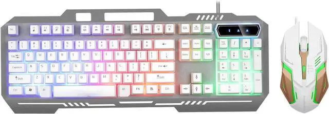 Main image of Marycan Keyboard Mouse Combo, Mechanical Gaming Keyboard and Mouse Wired LED Backlit Keyboard Mouse Rainbow Backlit Keyboard Mouse Battery Metal Panel Gaming Keyboard and Mouse,for Office,Home,Laptop,