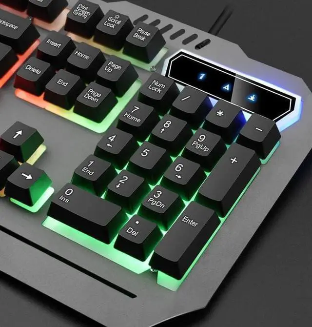 Alt view image 3 of 6 - Marycan Keyboard Mouse Combo, Mechanical Gaming Keyboard and Mouse Wired LED Backlit Keyboard Mouse Rainbow Backlit Keyboard Mouse Battery Metal Panel Gaming Keyboard and Mouse,for Office,Home,Laptop,