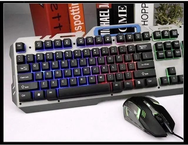 Alt view image 4 of 6 - Marycan Keyboard Mouse Combo, Mechanical Gaming Keyboard and Mouse Wired LED Backlit Keyboard Mouse Rainbow Backlit Keyboard Mouse Battery Metal Panel Gaming Keyboard and Mouse,for Office,Home,Laptop,