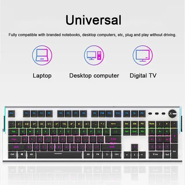 Alt view image 6 of 7 - LJFLI Gaming Keyboard and Mouse Combo Wired Translucent Punk Retro E-Sports Game eat Chicken Backlit Titanium Alloy Black Blue axis Blue