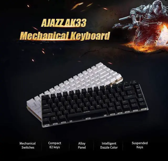 Alt view image 6 of 7 - AK33 Linear Tion Mechanical Keyboard Gaming E-Sport Keyboard 82 Keys USB Wired -Ghosting r PC Notebook Laptop Desktop Common