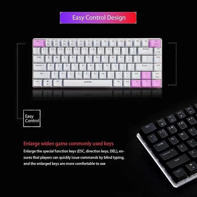Alt view image 4 of 7 - AK33 Linear Tion Mechanical Keyboard Gaming E-Sport Keyboard 82 Keys USB Wired -Ghosting r PC Notebook Laptop Desktop Common