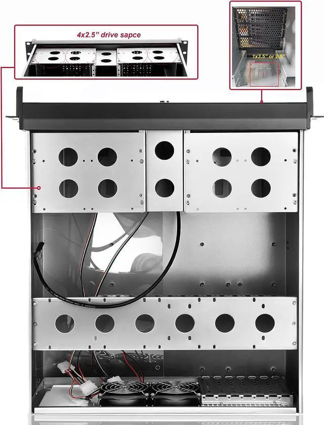 Alt view image 4 of 7 - 4U Rackmount Server Chassis with 6 x 5.25 Front Bays + 4 x 3.5 + 4 x 2.5 Bays