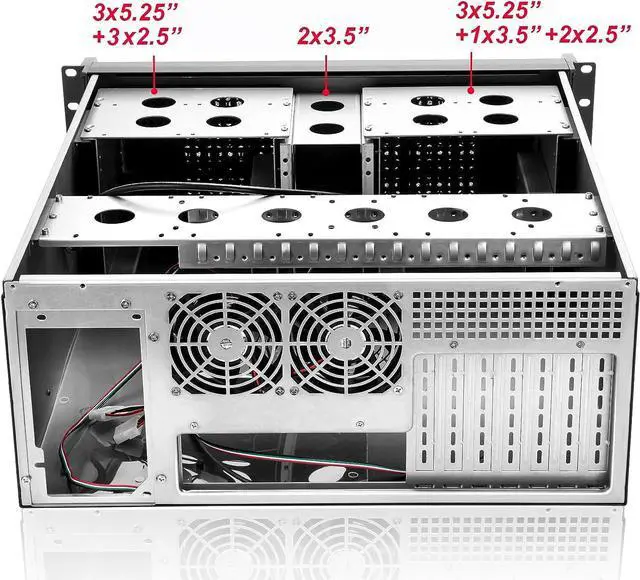 Alt view image 6 of 7 - 4U Rackmount Server Chassis with 6 x 5.25 Front Bays + 4 x 3.5 + 4 x 2.5 Bays