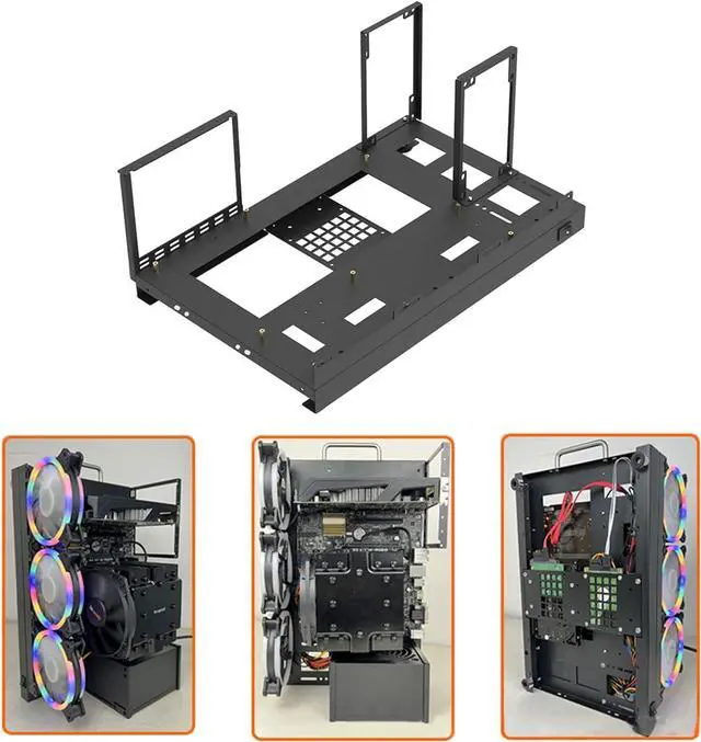 Alt view image 2 of 7 - Chassis case Computer Motherboard Case Rack Personality Open Chassis Vertical Overclocking Open Aluminum Frame Chassis Rack