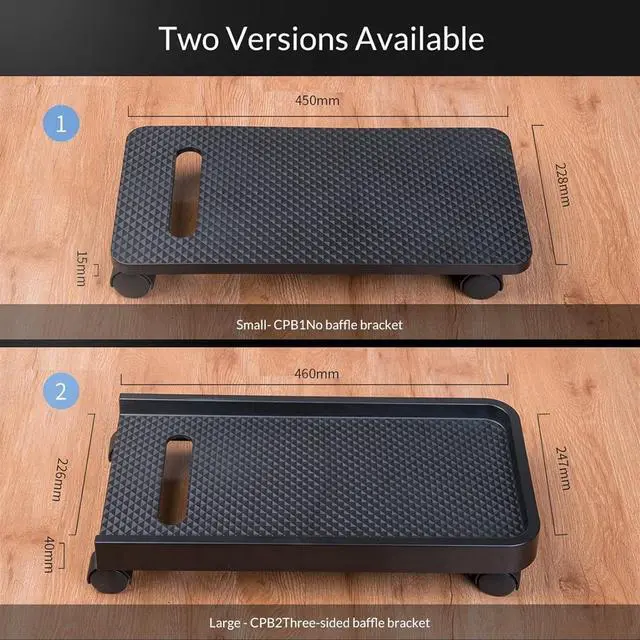 Alt view image 2 of 7 - CPU Stand PC Tower Stand Mobile CPU Holder Desktop ATX-Case with 2 Locking Wheels and 2 Caster Wheels for Gaming PC Case PC Tower Stand (Color : Without Baffle)