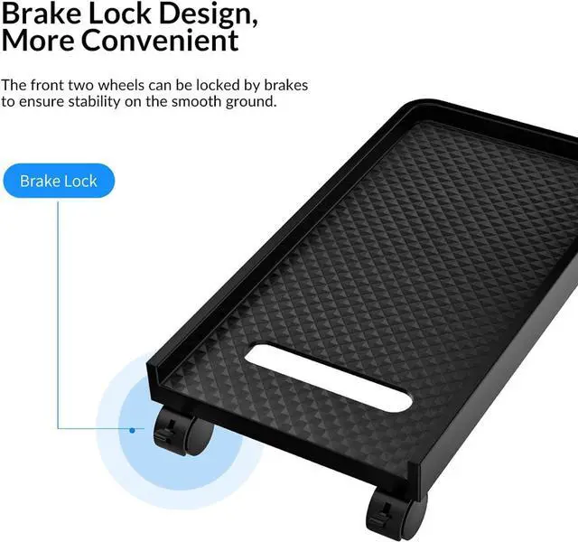 Alt view image 3 of 7 - CPU Stand PC Tower Stand Mobile CPU Holder Desktop ATX-Case with 2 Locking Wheels and 2 Caster Wheels for Gaming PC Case PC Tower Stand (Color : Without Baffle)