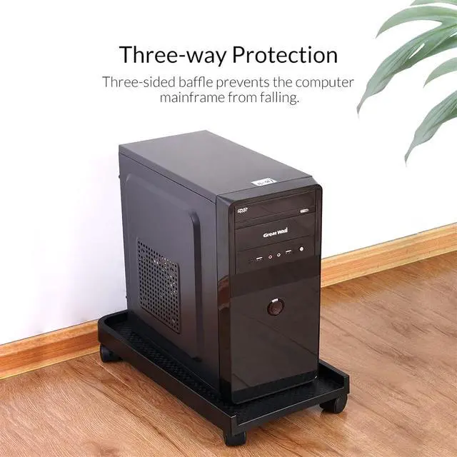 Alt view image 6 of 7 - CPU Stand PC Tower Stand Mobile CPU Holder Desktop ATX-Case with 2 Locking Wheels and 2 Caster Wheels for Gaming PC Case PC Tower Stand (Color : Without Baffle)