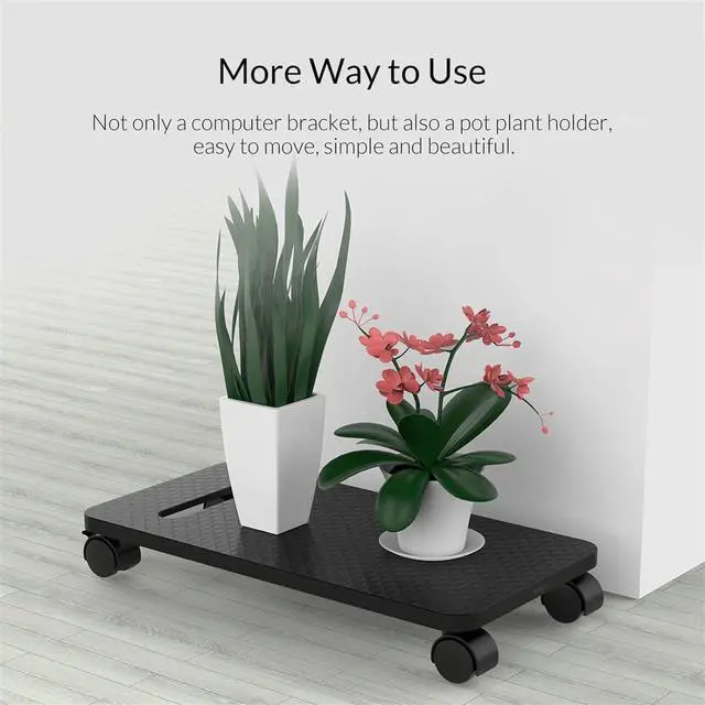 Alt view image 7 of 7 - CPU Stand PC Tower Stand Mobile CPU Holder Desktop ATX-Case with 2 Locking Wheels and 2 Caster Wheels for Gaming PC Case PC Tower Stand (Color : Without Baffle)