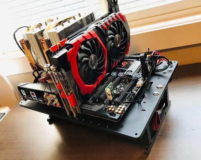 Alt view image 3 of 7 - Open Air ATX PC Frame HTPC Water Cooling Test Bench Aluminum Case Bare Overclocking DIY Computer Support Graphics Card Silver