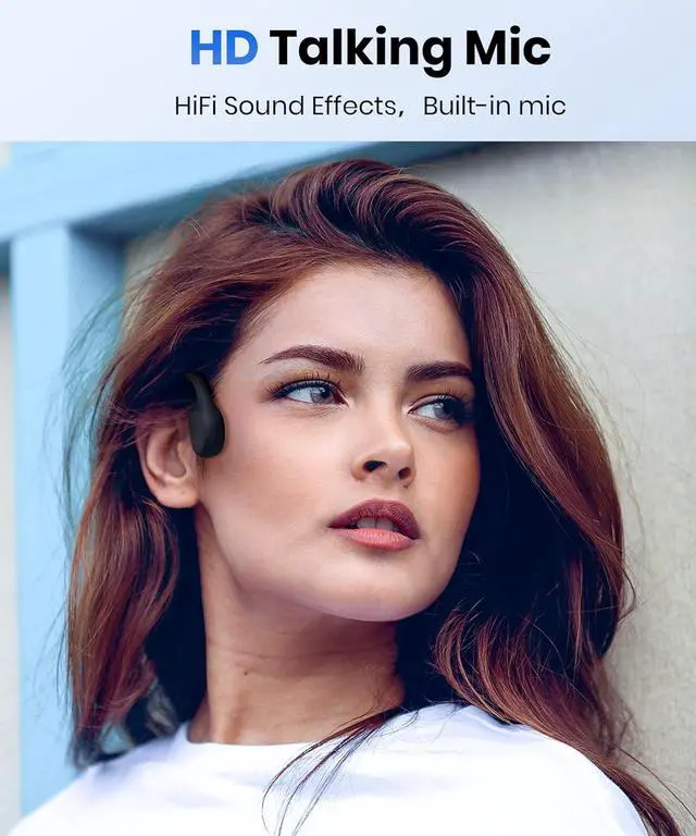 Alt view image 5 of 7 - Bone Conduction Headphones, Wireless Open-Ear Headphones, Bluetooth 5.3 with Mic - MP3 Play Built-in 32GB Memory, IPX8 Waterproof Sports Headphones for Gym Workout Swimming Running Cycling.