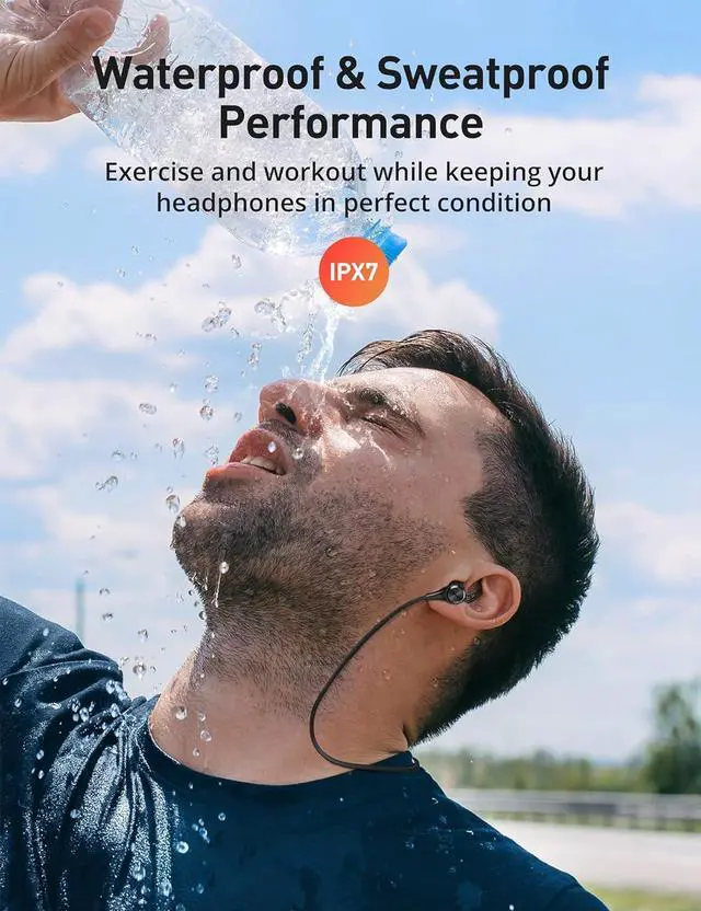 Alt view image 4 of 6 - Bluetooth Headphones, Bluetooth 5.2 Stereo aptX Wireless Earbuds Bass Magnetic Neckband IPX7 Waterproof Earbuds Bulit-in Mic with 24H Playtime, Lightweight Earphones for Sport, Gym, Running