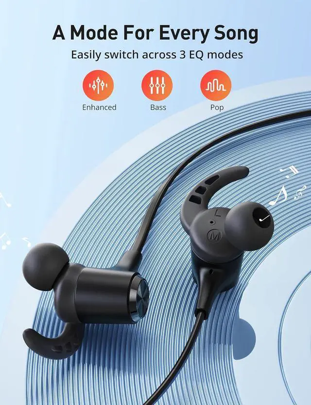 Alt view image 5 of 6 - Bluetooth Headphones, Bluetooth 5.2 Stereo aptX Wireless Earbuds Bass Magnetic Neckband IPX7 Waterproof Earbuds Bulit-in Mic with 24H Playtime, Lightweight Earphones for Sport, Gym, Running