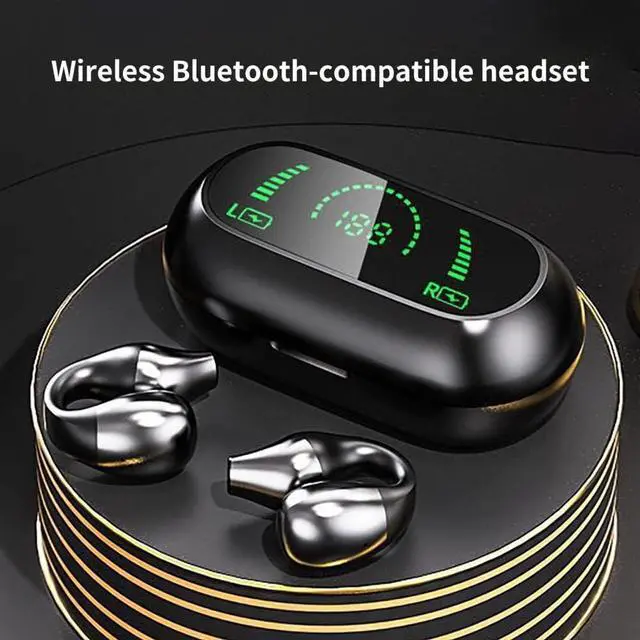 Alt view image 2 of 7 - Ear Clip Bone Conduction Headphones Bluetooth 5.3, Wireless Open Ear Clip on Earbuds,Waterproof Mini Sport Running Painless Earring Earphone, Noise Cancelling/HiFi Quality/Long Battery Life