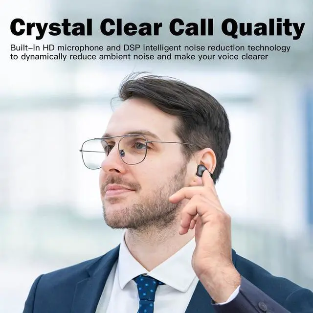 Alt view image 5 of 7 - Clip on Open Ear Headphones Wireless Bluetooth Ear Clip Bone Conduction Bluetooth Head Set True Wireless Earbuds for iPhone Android Buds Earphones for Small Ear Canals