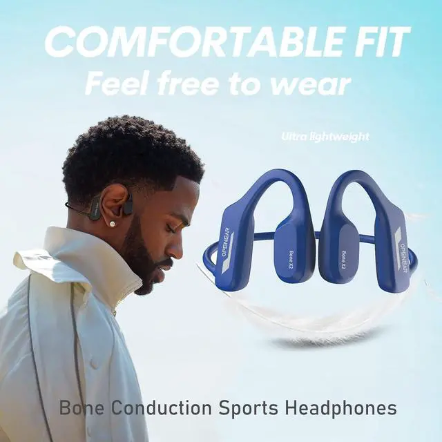 Alt view image 4 of 7 - Bone Conduction Headphones Swimming Underwater IPX8 Waterproof Headphones Underwater Waterproof Earbuds for Swimming Swim Headphones Bluetooth Bone Conduction Head Set MP3 Player with 8G Memory