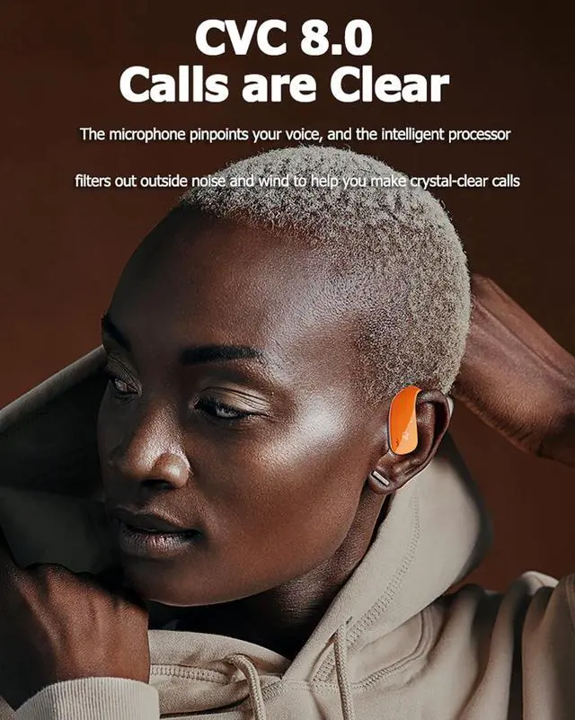 Alt view image 4 of 7 - Wireless Ear Hanging Bluetooth Headset Open Ear Headphones Wireless Bluetooth Earbuds with Earhooks Earless Out of Ear Air Bone Conduction Headphones Bluetooth Over The Ear Wireless Earbuds for Sport