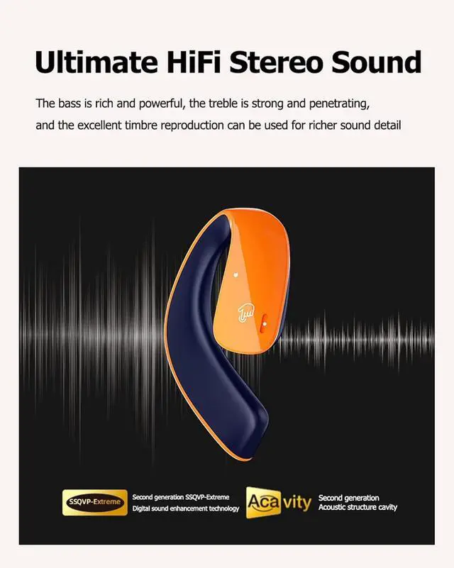 Alt view image 7 of 7 - Wireless Ear Hanging Bluetooth Headset Open Ear Headphones Wireless Bluetooth Earbuds with Earhooks Earless Out of Ear Air Bone Conduction Headphones Bluetooth Over The Ear Wireless Earbuds for Sport