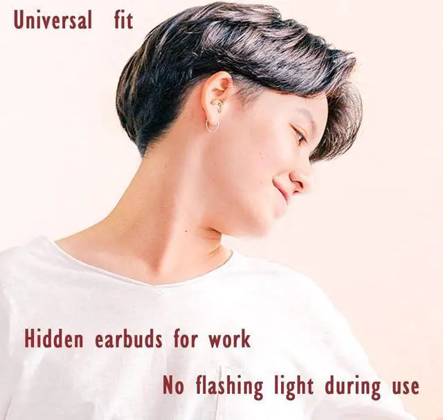 Alt view image 3 of 7 - Xmenha Pink Smallest Invisible Hidden Earbuds Small for Work Wireless Bluetooth Micro Mini Tiny Sleep Earbuds for Small Ears Noise Cancelling Ear Buds Sleepping Buds Invisible Earbud Small Cute
