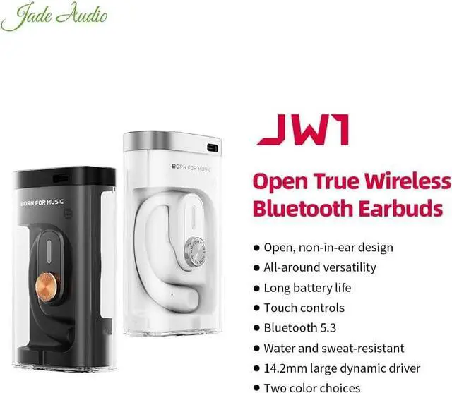 Alt view image 3 of 6 - JadeAudio JW1 Open Ear Headphones Bluetooth 5.3 Wireless Headphones with Mic with HiFi Sound, 18hrs Playtime Sport Earbuds for Running (Black)