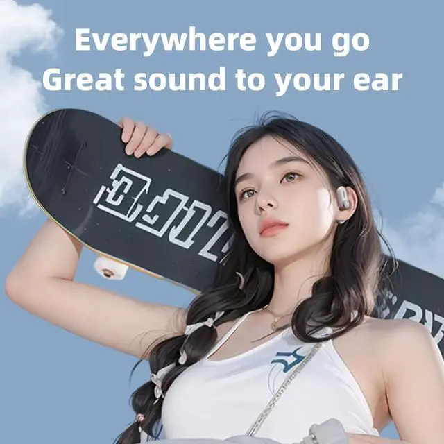 Alt view image 4 of 6 - JadeAudio JW1 Open Ear Headphones Bluetooth 5.3 Wireless Headphones with Mic with HiFi Sound, 18hrs Playtime Sport Earbuds for Running (Black)