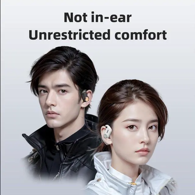 Alt view image 5 of 6 - JadeAudio JW1 Open Ear Headphones Bluetooth 5.3 Wireless Headphones with Mic with HiFi Sound, 18hrs Playtime Sport Earbuds for Running (Black)