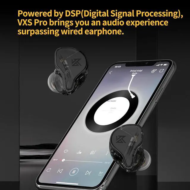 Alt view image 4 of 7 - KZ VXS Pro True Wireless Earbuds Headphones Bluetooth 5.3 in-Ear TWS HiFi Earphones with Microphone Aptx 32Hours Noise Cancel
