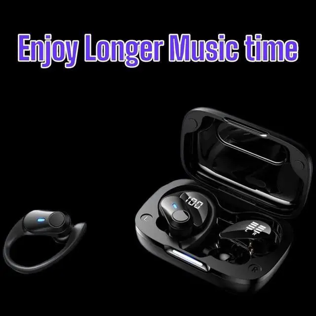 Alt view image 3 of 7 - for Google Pixel 7 Wireless Earbuds Bluetooth Headphones, Over Ear Waterproof with Microphone LED Display for Sports Running Workout - Black