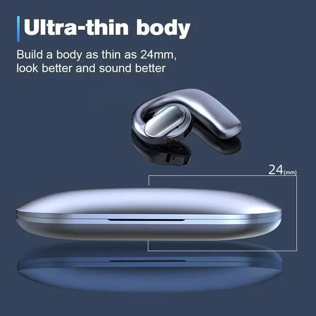 Alt view image 3 of 6 - LELEBEAR TWS Wireless Bone Conduction Digital Bluetooth Earbuds, 2023 New Bluetooth 5.3 Ear Buds Open Ear Headphones for Sports Workout (Black)