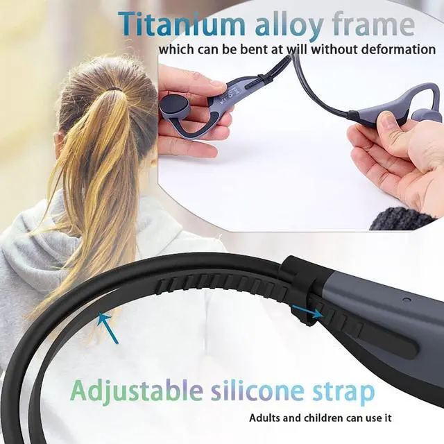 Alt view image 5 of 7 - Swimming Bone Conduction Headphones Waterproof Mp3 Player, Open Ear Wireless Earbuds 16G Sport Earphones with Bluetooth for Running Diving Water Gym Spa Underwater