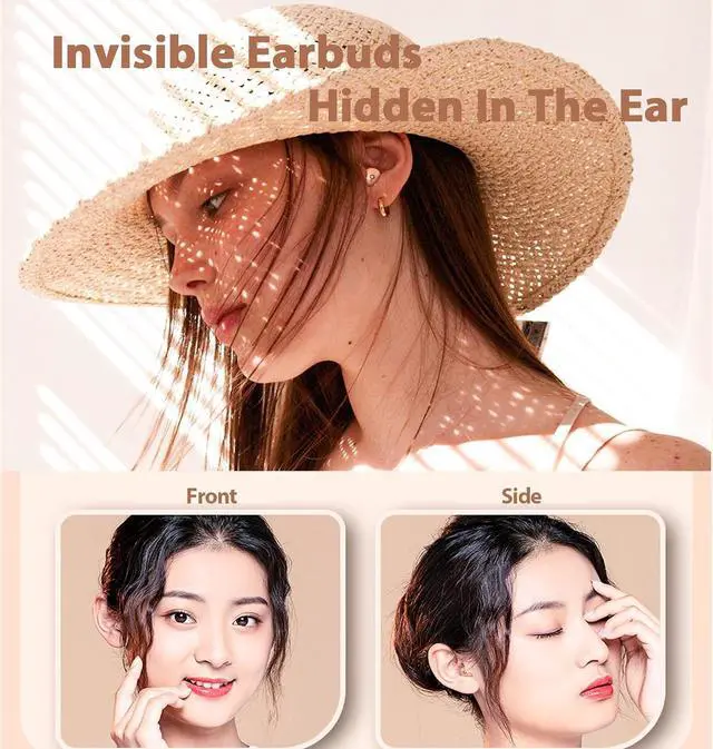 Alt view image 2 of 7 - Invisible Earbuds Micro Hidden Ear Buds Headphones Invisible Earphones Mini Wireless Hidden Headphones For Small Ears Smallest Invisible Hidden Earbud For Work Small Tiny Smallest Invisible Earbuds