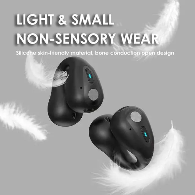 Alt view image 3 of 7 - Open Ear Bone Conduction Earbuds Open Ear Headphones Wireless Bluetooth Bone Conducting Earphones Gym Sport Running Workout Ear Buds Comfortable Lightweight for Small Ear Canals Black