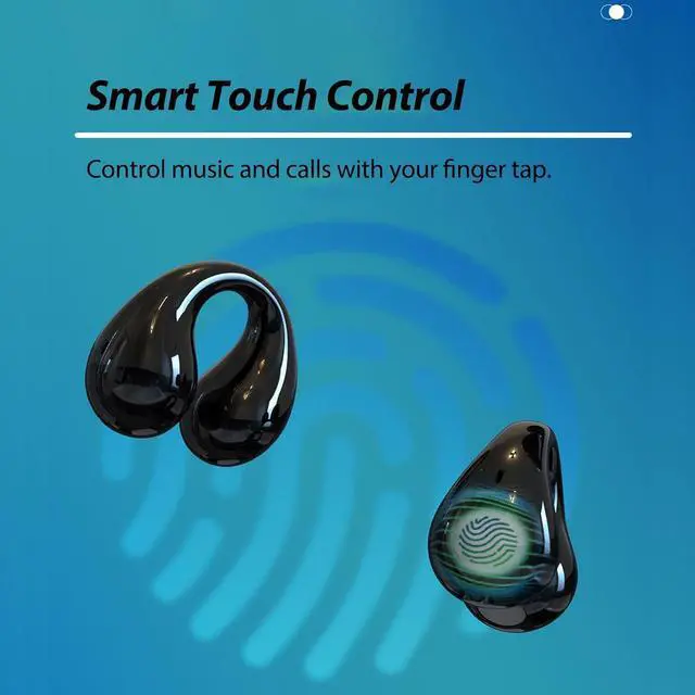 Alt view image 7 of 7 - Open Ear Headphones Bone Conducting Induction Earphones Wireless Ear Clip Bone Conduction Earbuds Wireless Ear Clips Ear Buds Ear Clip Bone Conduction Headphones Bluetooth Earbuds Headset