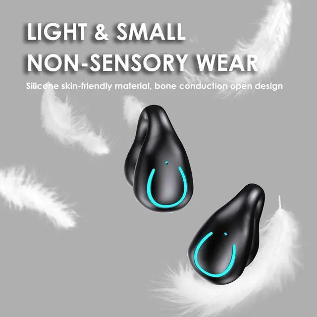 Alt view image 4 of 7 - Loluka Wireless Open Ear Clip Bone Conduction Headset Headphones Earbud Earphones Clip On Open Ear Earbuds Bone Conduction Ear Buds Head Set Earbuds Bone Conducting Headphones Induction Earphones