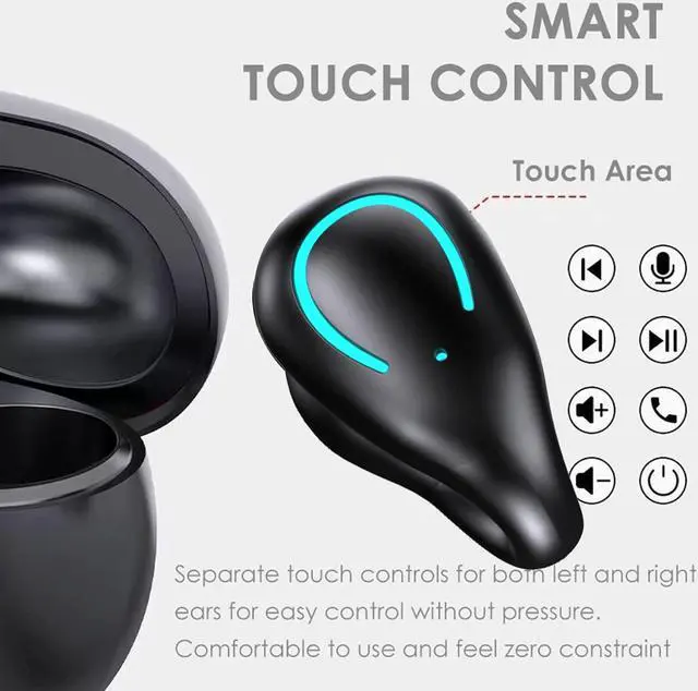 Alt view image 5 of 7 - Loluka Wireless Open Ear Clip Bone Conduction Headset Headphones Earbud Earphones Clip On Open Ear Earbuds Bone Conduction Ear Buds Head Set Earbuds Bone Conducting Headphones Induction Earphones