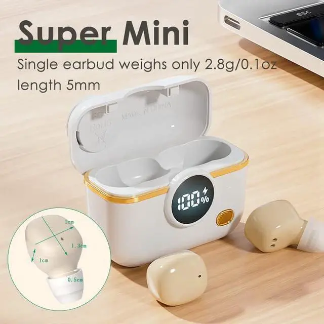 Alt view image 2 of 7 - Xmenha Invisible Earbuds Wireless Bluetooth Smallest Secret Hidden Headphones for Work Small Tiny Ear Buds for Sleeping Comfort Mini Sleep Earbuds Noise Cancelling for Side Sleepers Small Ear