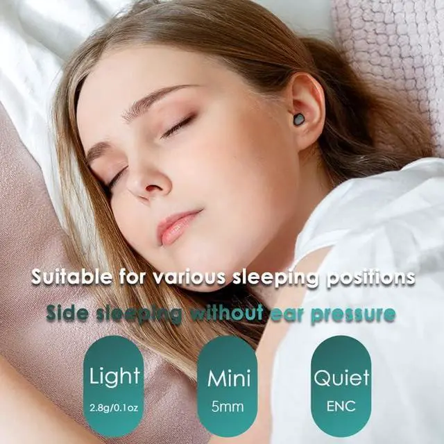 Alt view image 5 of 7 - Xmenha Invisible Earbuds Wireless Bluetooth Smallest Secret Hidden Headphones for Work Small Tiny Ear Buds for Sleeping Comfort Mini Sleep Earbuds Noise Cancelling for Side Sleepers Small Ear