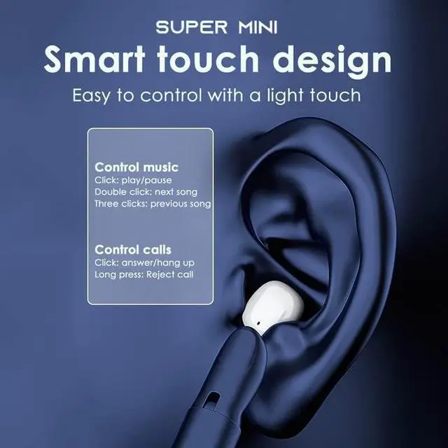 Alt view image 6 of 7 - Xmenha Invisible Earbuds Wireless Bluetooth Smallest Secret Hidden Headphones for Work Small Tiny Ear Buds for Sleeping Comfort Mini Sleep Earbuds Noise Cancelling for Side Sleepers Small Ear