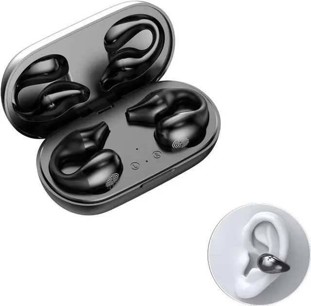 Main image of Ear Clip, Ear Clip Open Ear Headphones, Bone Conduction Headphones, Small Clip On Open Ear Wireless Bluetooth Ear ClipMini Wireless Ear Clip, Clip On Sport Wireless Earbuds Waterproof (Black)