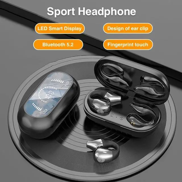 Alt view image 5 of 7 - Ear Clip, Ear Clip Open Ear Headphones, Bone Conduction Headphones, Small Clip On Open Ear Wireless Bluetooth Ear ClipMini Wireless Ear Clip, Clip On Sport Wireless Earbuds Waterproof (Black)