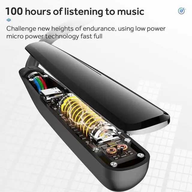 Alt view image 3 of 7 - Sport Neckband Headphones Bluetooth 5.3 in Ear 100 Hours Working Time with LED Battery Indicator Magnetic Neckband Wireless Stereo Headset IPX5 Waterproof for Sports/Workout/Office