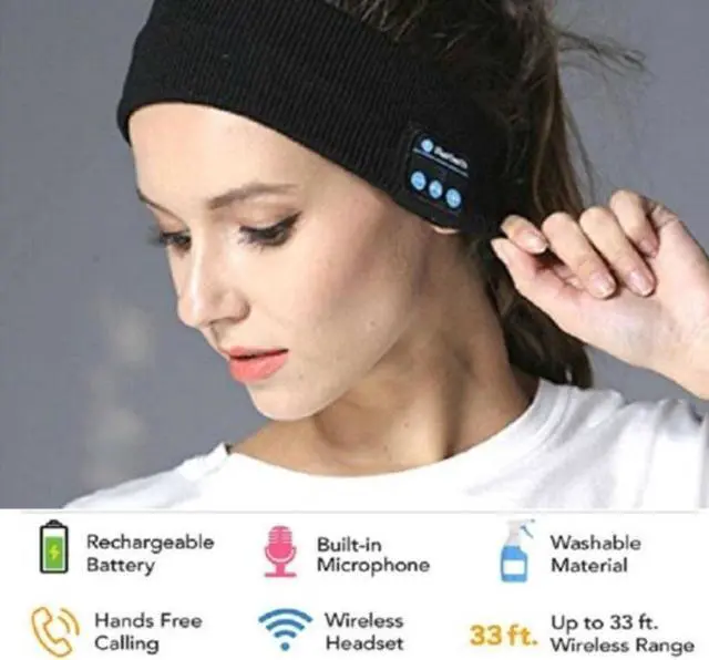 Alt view image 4 of 7 - NC Sports Headband Wireless Bluetooth Stereo Headphones Running Headphones Sleep Headphones Sports Sleep Music Headbands Fashion Headband Headphones
