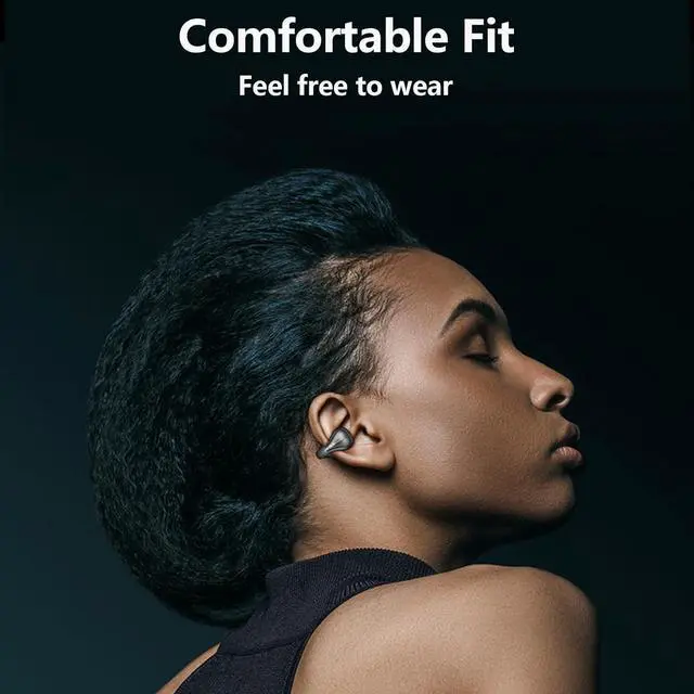 Alt view image 4 of 7 - Ear Clips Ear Buds Wireless Clip On Open Ear Headphones Earbuds Ear Clip Bone Conducting Conduction Headphones Headset Earphones Bone Induction Conduction Earbuds Bluetooth Earbud Ear Buds