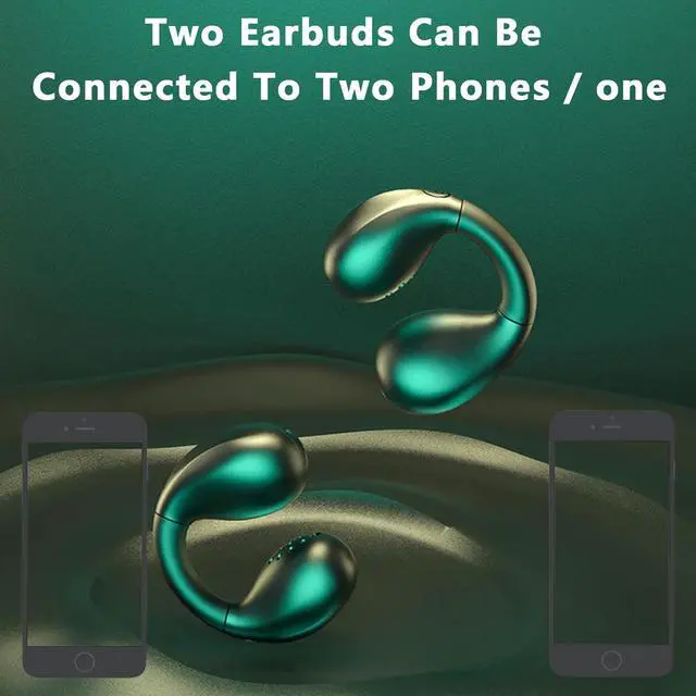 Alt view image 6 of 7 - Ear Clips Ear Buds Wireless Clip On Open Ear Headphones Earbuds Ear Clip Bone Conducting Conduction Headphones Headset Earphones Bone Induction Conduction Earbuds Bluetooth Earbud Ear Buds