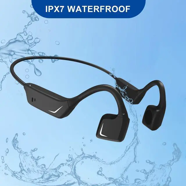 Alt view image 5 of 7 - Open-Ear Wireless Bluetooth Bone Conduction Sport Headphones coclear Sweat Resistant Wireless Earphones with LED Light for Night Running Built (2)