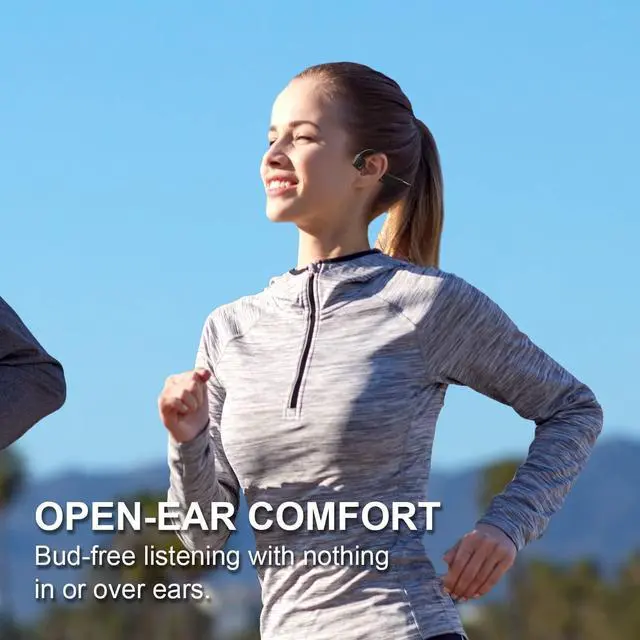 Alt view image 4 of 7 - Open-Ear Wireless Bluetooth Bone Conduction Sport Headphones coclear Sweat Resistant Wireless Earphones with LED Light for Night Running Built (2)