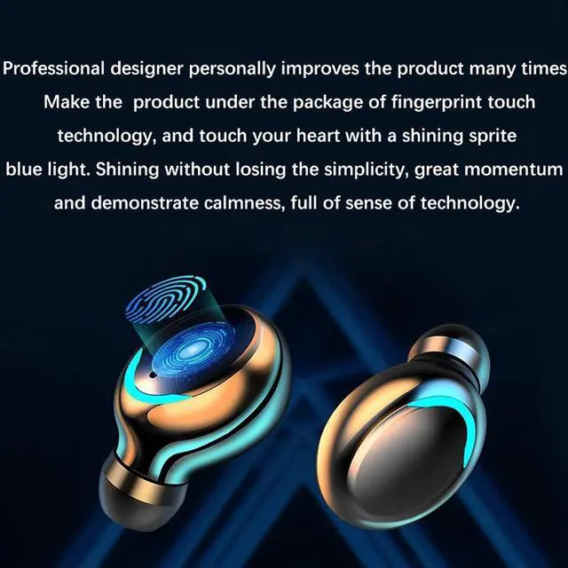 Alt view image 7 of 7 - Bluetooth 5.0 Wireless Earbuds in-Ear Headphones with Microphone, 40 Hours of Playback Time, High Fidelity Sound, Heavy Bass, IPX7 Waterproof,Charging Case, Suitable for Sports/Fitness/Office/Home