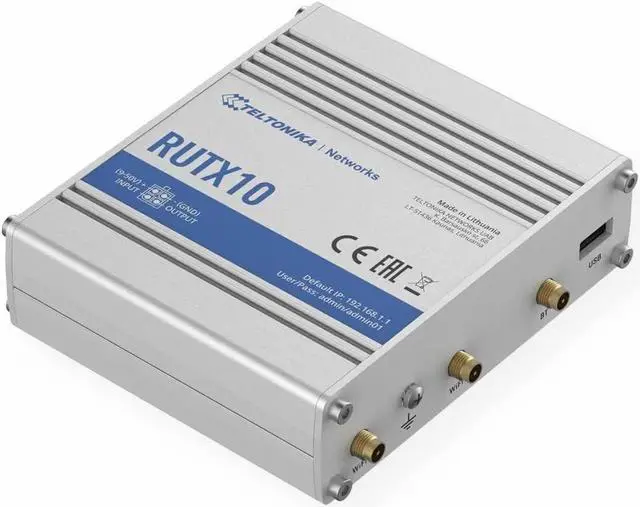 Alt view image 3 of 5 - Teltonika RUTX10000200 Professional Ethernet Router, US PSU, 4 x Ethernet Ports, Digital Input/Output for Remote Monitoring, Compatible with Teltonika Remote Management System